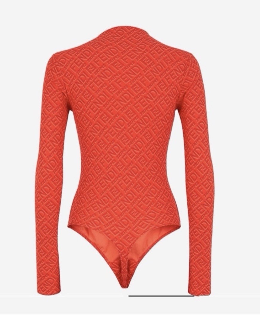 FENDI × SKIMS ボディスーツ 赤 シェイプアップ XS Authentic Fendi X Skims Essential Mock Neck Long Sleeve Red