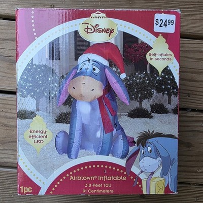 RARE Disney Eeyore 3 Ft. Holiday Airblown Inflatable Used 1 Season Hoa Is Dumb