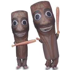 Ghorkivex Inflatable Tung Costume Halloween Funny Wooden Stick Man Size: Child