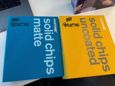 Used PANTONE Solid Color Chips Uncoated and Matte Binder Books | eBay