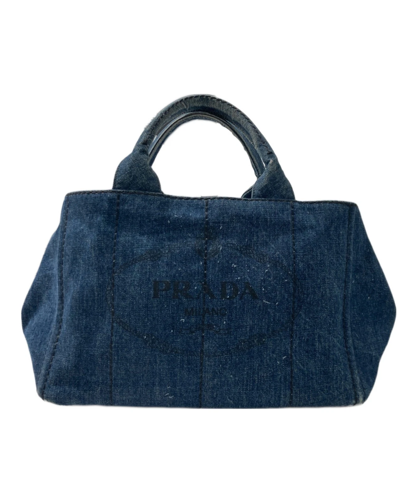 Prada — Prada Canapa Denim Tote Bag B2642B #TFB6154