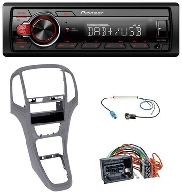 Pioneer MP3 1DIN DAB USB AUX Car Stereo for Vauxhall Astra J 2009 Onwards Titanium Grey