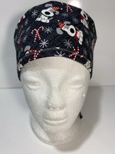 surgical /medical cap unisex tieback style : Dogs Christmas