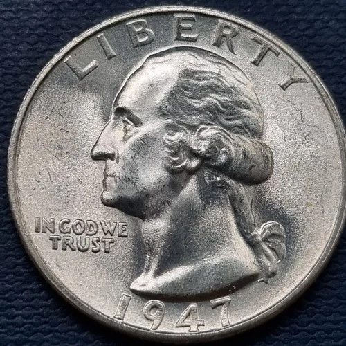 1947 S Washington Quarter 25c Silver BU UNC GEM Brilliant Uncirculated #97327