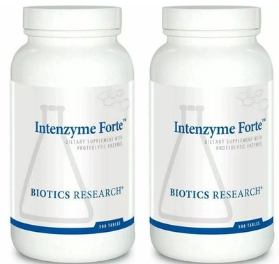 Biotics Research Intenzyme Forte 500 Tablets Proteolytic Enzymes 2-Pack Bundle