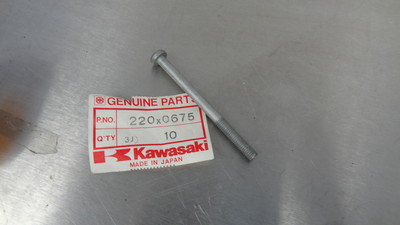 Kawasaki NOS NEW 220X0675 Screw 6x75 AN KD KE KLF KLT KLX KD80