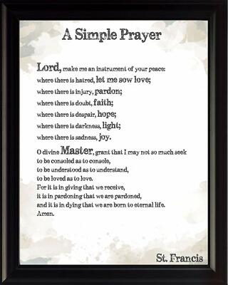 St Francis Prayer Inspirational Poster Print Picture Or Framed Wall Art Ebay