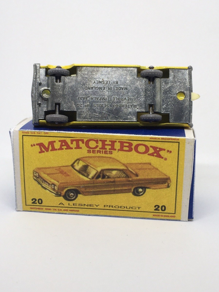 マッチボックス No20 コルベットインパラタクシー Vintage Lesney Matchbox 20 Custom Chevrolet Impala Taxi Cab