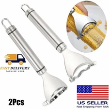 2x Corn Cob Peeler Stainless Steel Thresher Stripper Remover Kitchen Cutter Tool