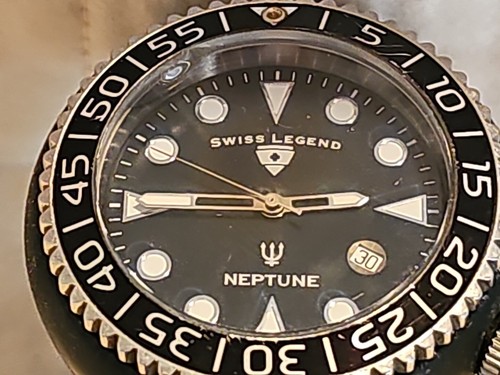 🔥 Swiss Legend Neptune Mens Watch Large Dial HTF - Picture 2 of 5