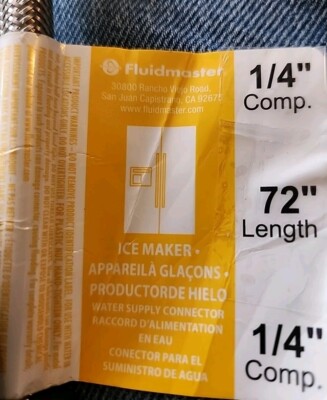 Fluidmaster ~ 1/4'' Compression x 72'' Length Braided Stainless Steel Icemaker 