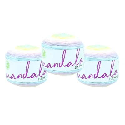 (3 Pack) Lion Brand Yarn 526-228AE Mandala Baby Yarn, Diagon Alley