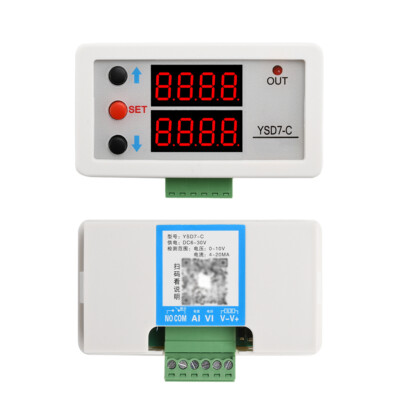 DC 6-30V Embedded LCD Digital Voltage Current Meter 0-10V 0-20mA Analog Input