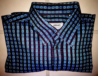 versace blue dress shirt