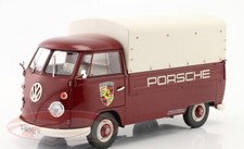 1950 New Volkswagen VW T1 Pick-Up Porsche Service dark red 1:18 Solido Diecast