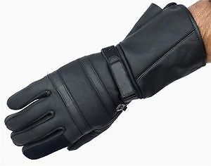 Bikers Gear Leather Long Gauntlet Motorcycle Gloves