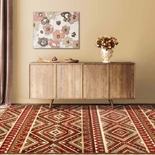 Southwestern Rustic Medallion Geometric Colorfast Soft Indoor Area Rug or Runner
