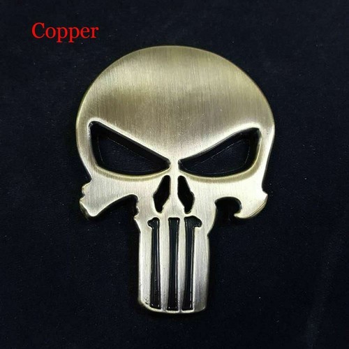 The Punisher Motorcycle Emblem Metal Decal Devil Skull 3D Car Sticker Badge - Picture 7 of 9