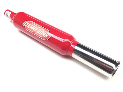 1x Stepped Cherry Bomb Rolled Tip Red 3,5'' Endschalldämpfer 42mm - 5 JAHRE GARANTIE