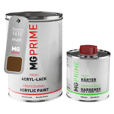 Pantone 161C Orange matt Acryl Lack 1,5 Liter 1500 ml Dose inkl. Härter