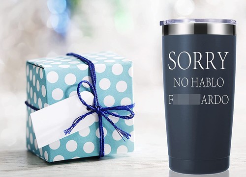Tazza da viaggio 20 oz bicchiere bavaglio regali divertente umorismo sarcastico divertente (blu navy) - Foto 3 di 4