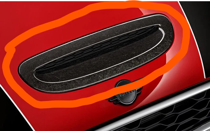 GENUINE MINI JCW AIR INLET TRIM BONNET SCOOP STITCHED CARBON 