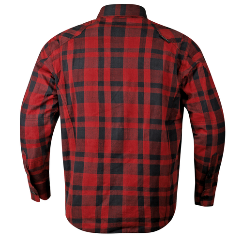 Mens Motorcycle Motorbike Flannel Shirt Biker Jacket Made with Kevlar CE Armour - Picture 4 of 13