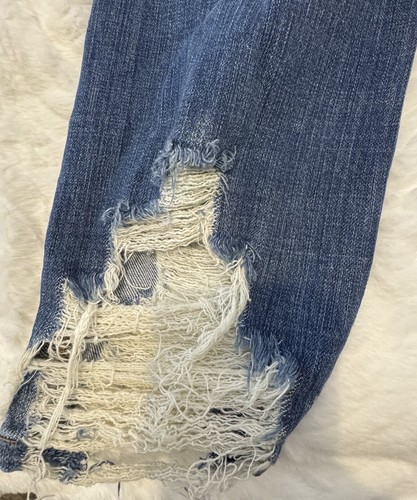HARPER Overalls Womens MEDIUM Denim Bibs Stretch Distressed Medium Wash - Picture 13 of 16