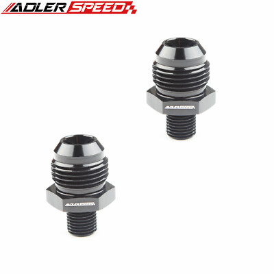 US 2PCS AN12 Male Flare To M12 x 1.25mm Aluminum Straight Fitting Adapter Black