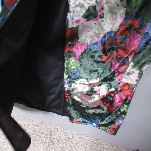 Zara Kimono Dress Large Floral Wrap Maxi Velvet Boho Festival Grunge Party - Picture 5 of 11