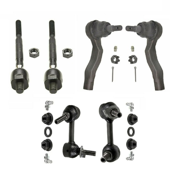 Front Inner & Outer Tie Rod Ends Sway Bar Links Kit For Nissan 350Z