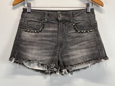 American Eagle Vintage Hi Rise Festival Jean Shorts 4 Women Gray Studded Cutoffs