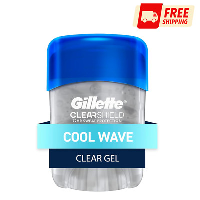 Gillette Antiperspirant And Deodorant For Men, Clear Gel, Cool Wave Scent,0.5 Oz