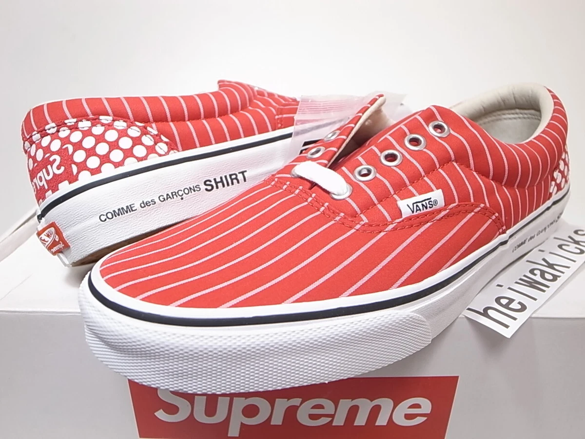 2014 Supreme x Comme Des Garcons Shirt Vans Era Red CDG VN-0W3CEG5 size 10