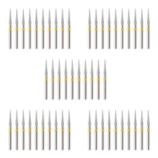 50Pcs Dental Diamond Burs FG Needle Taper TC-21EF Extra Fine Grit High Speed