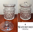 Vintage WATERFORD CRYSTAL Glandore Lidded Biscuit Barrel Jar Canister IRELAND