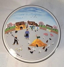 Villeroy & Boch Design Naif Candy Trinket Box 6" Lidded Farm Scene Laplau 3