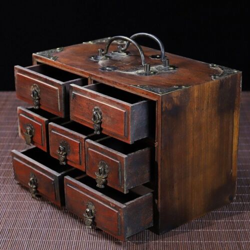 Chinese collect natural rosewood wood Box wood Treasure chest jewellery Box - Picture 1 of 9