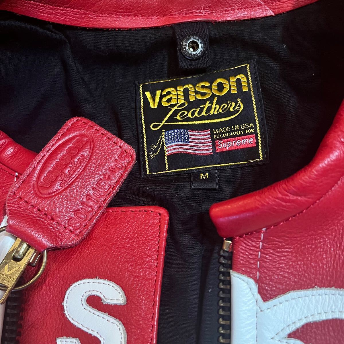 Supreme Vanson Leather Bones Jacket RED M Size Red Red Supreme Vanson Leather Bones Jacket RED M Size Red Red
