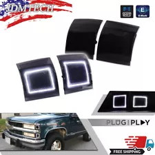 For 1994-1998 Chevy C/K 1500 2500 3500 Smoke White LED Corner Side Marker Lights