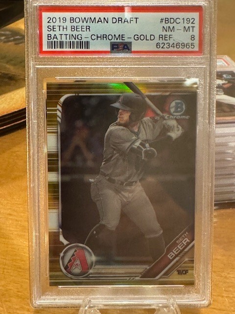 2019 Bowman Draft Batting Chrome Gold Refractor Seth Beer PSA 8 38/50 #BDC192