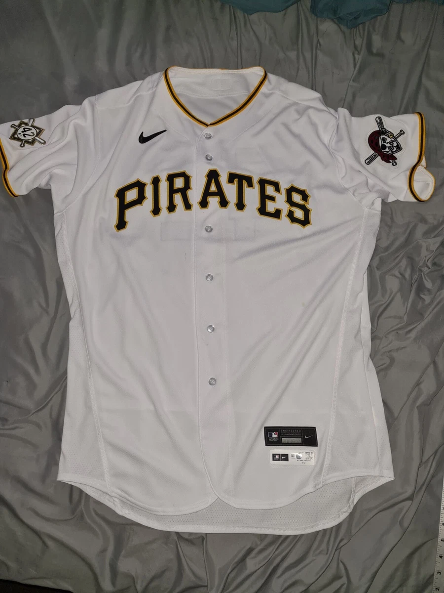 DEREK SHELTON #42 PIRATES 2022 JACKIE ROBINSON GAME USED BASEBALL JERSEY  4/15/22