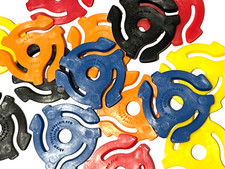 50 Brand New 45rpm RECORD INSERT ADAPTERS -ASSORTED 5 COLORS