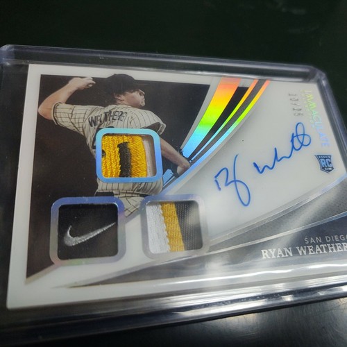 2021 Panini Immaculate Ryan Weathers San Diego Padres SP Rookie Auto Nike Relic - Picture 5 of 5