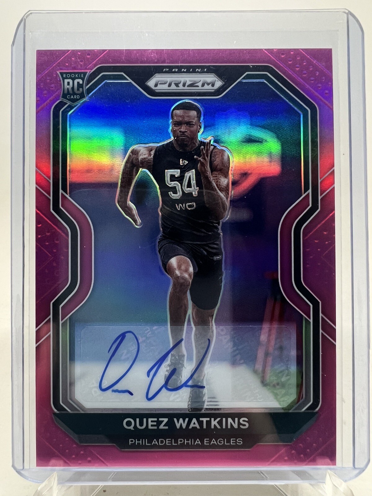 2020 Panini Prizm Quez Watkins Rookie RC Pink Auto #344 MINT Eagles