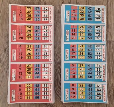 KARTENSET 5 EDWARD THOMPSON 80 NUMMERN PARTI BINGO FLYER WÄHLBAR ROT ODER BLAU