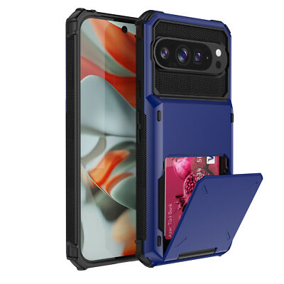 For Google Pixel 10 Pro XL/9 Shockproof Hidden Wallet Back Card Hard Rugged Case