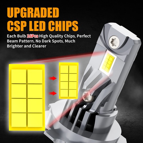 4*Bulbs H7 + H7 LED Lights Kit Combo 10000K High Low Beam Super White Bright - Picture 10 of 13