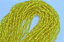 Yellow Silver-lined Czech PRECIOSA  glass 11/0 rocailles seed beads, 1 Hank