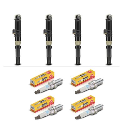 4x ZÜNDSPULE + 4x ORIGINAL NGK ZÜNDKERZEN FÜR DACIA SANDERO MEGANE RENAULT CLIO